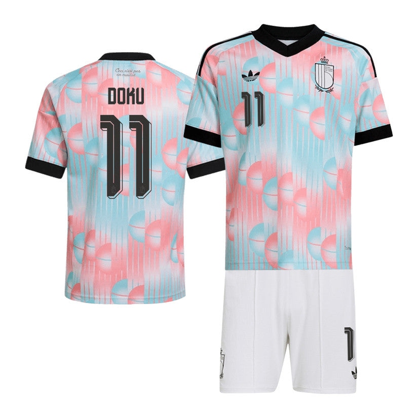 Jérémy Doku 11 Belgium 2026 Away Men Jersey & Shorts Set – Light Blue