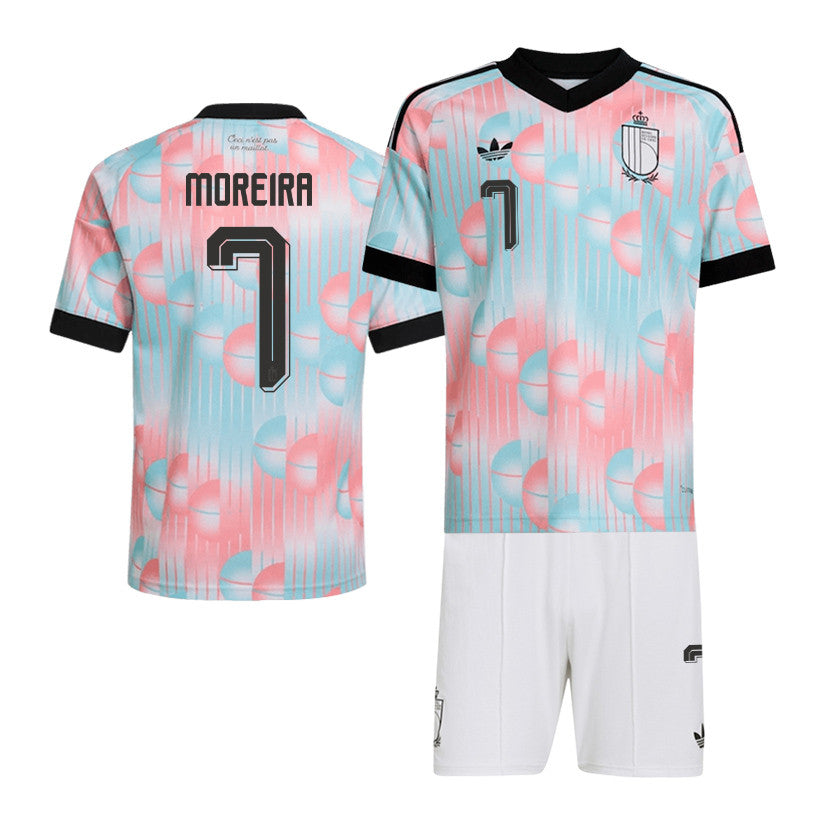 Diego Moreira 7 Belgium 2026 Away Men Jersey & Shorts Set – Light Blue