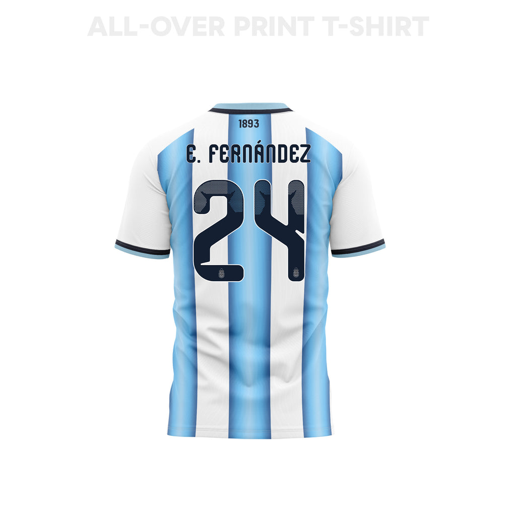 Enzo Fernández 24 Argentina 2026 Home 3D T-Shirt Fully Printed – Unisex, White