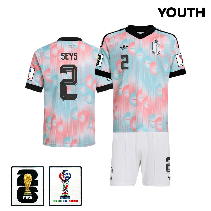 Joaquin Seys 2 Belgium 2026 YOUTH Away Jersey & Shorts Set - Light Blue