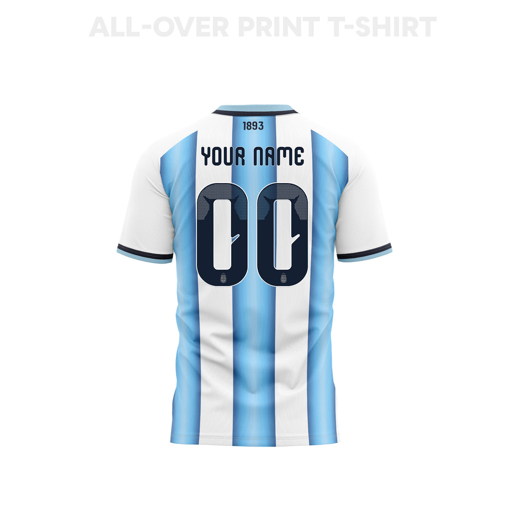 Argentina 2026 Home 3D T-Shirt Fully Printed – Personalized – Unisex, White