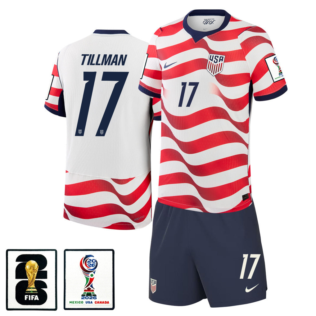 Malik Tillman 17 USMNT 2026 Home Men Jersey & Shorts Set