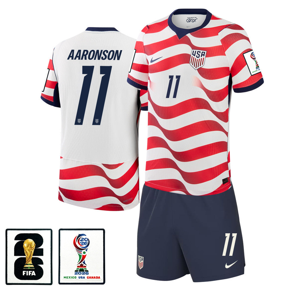 Brenden Aaronson 11 USMNT 2026 Home Men Jersey & Shorts Set