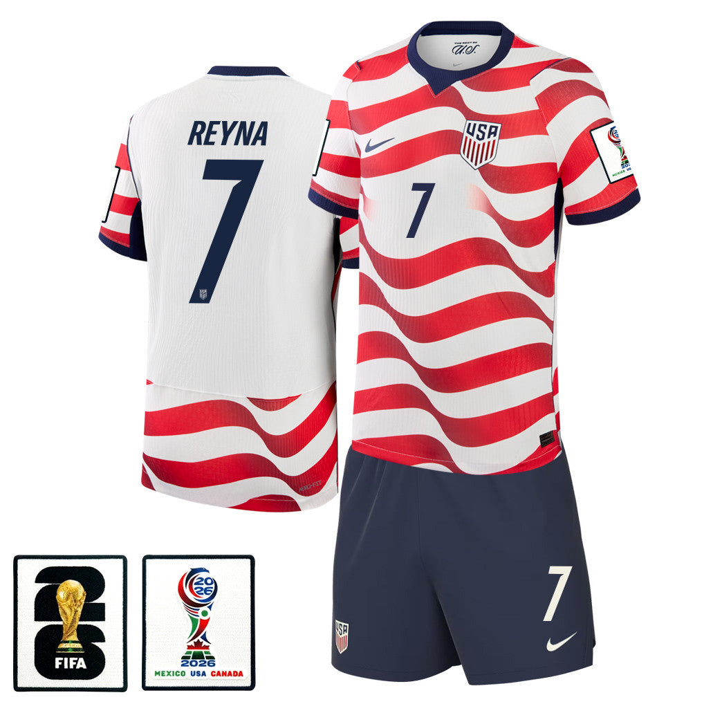 Giovanni Reyna 7 USMNT 2026 Home Men Jersey & Shorts Set