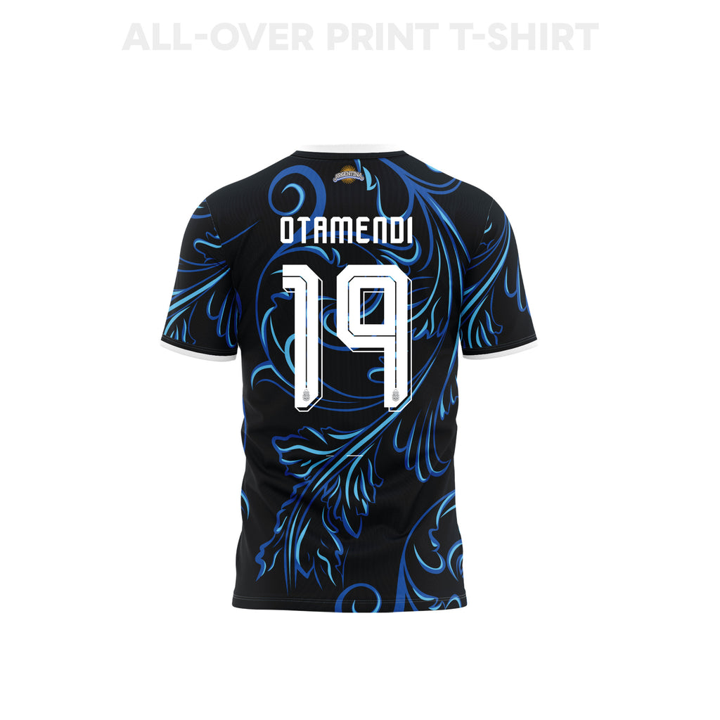 Nicolás Otamendi 19 Youth Argentina 2026 Away 3D T-shirt Fully Printed – Black