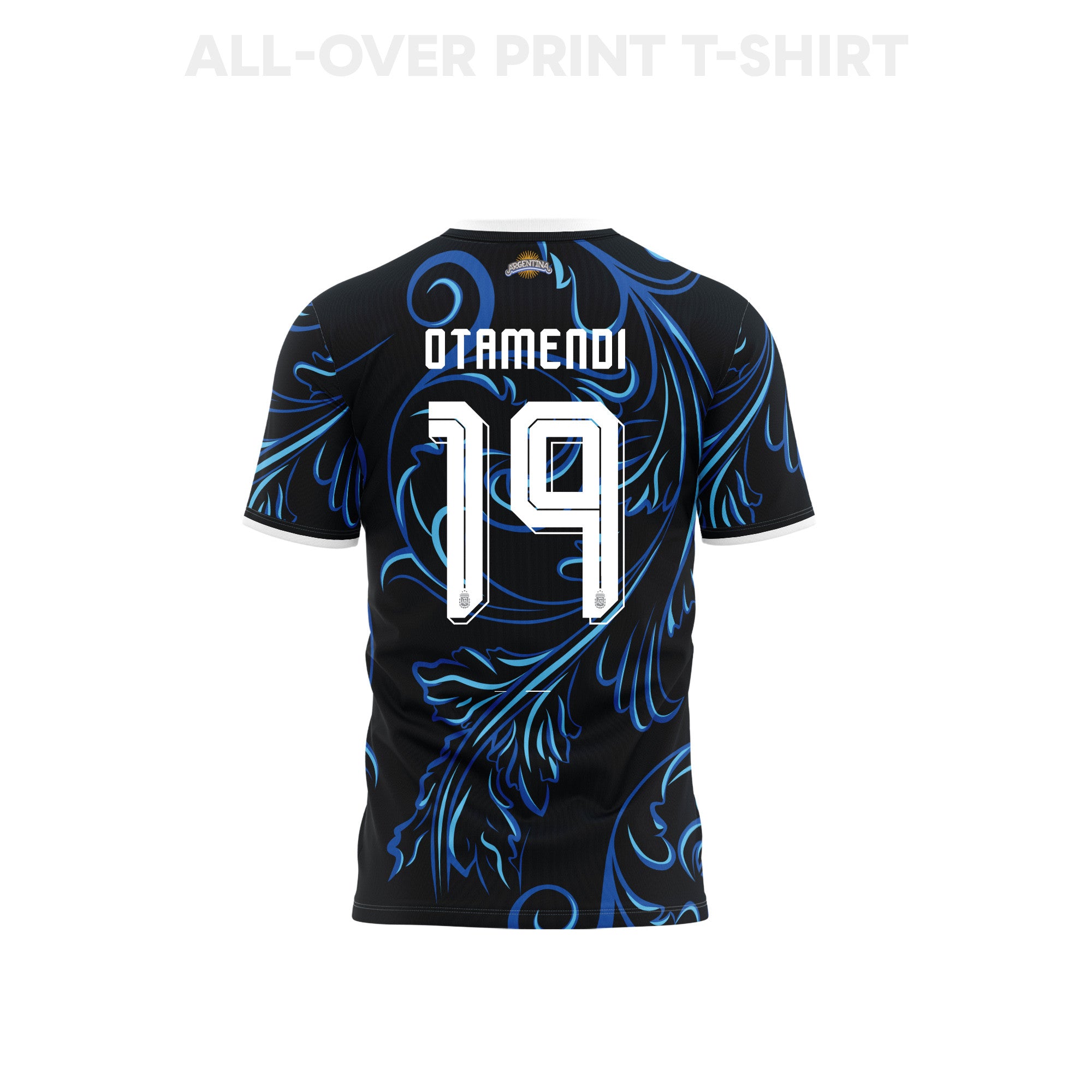 Nicolás Otamendi 19 Youth Argentina 2026 Away 3D T-shirt Fully Printed – Black