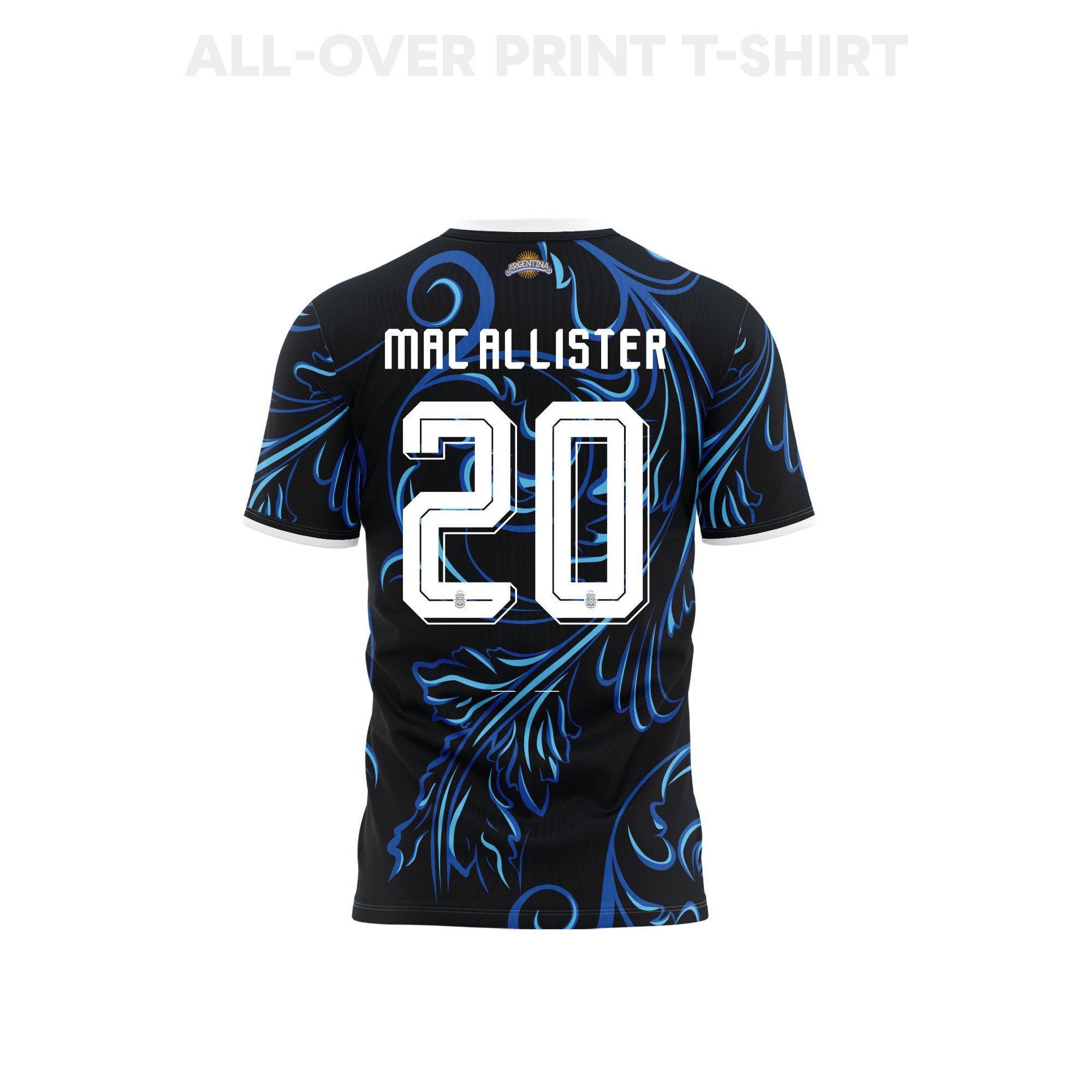 Alexis Mac Allister 20 Youth Argentina 2026 Away 3D T-shirt Fully Printed – Black