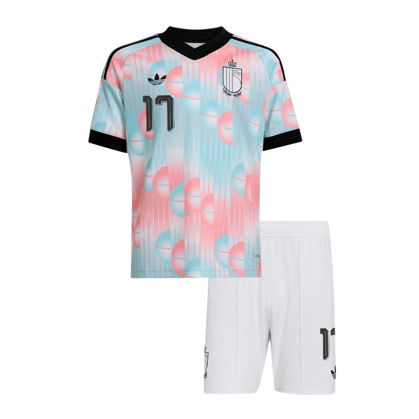 Charles De Ketelaere 17 Belgium 2026 YOUTH Away Jersey & Shorts Set - Light Blue