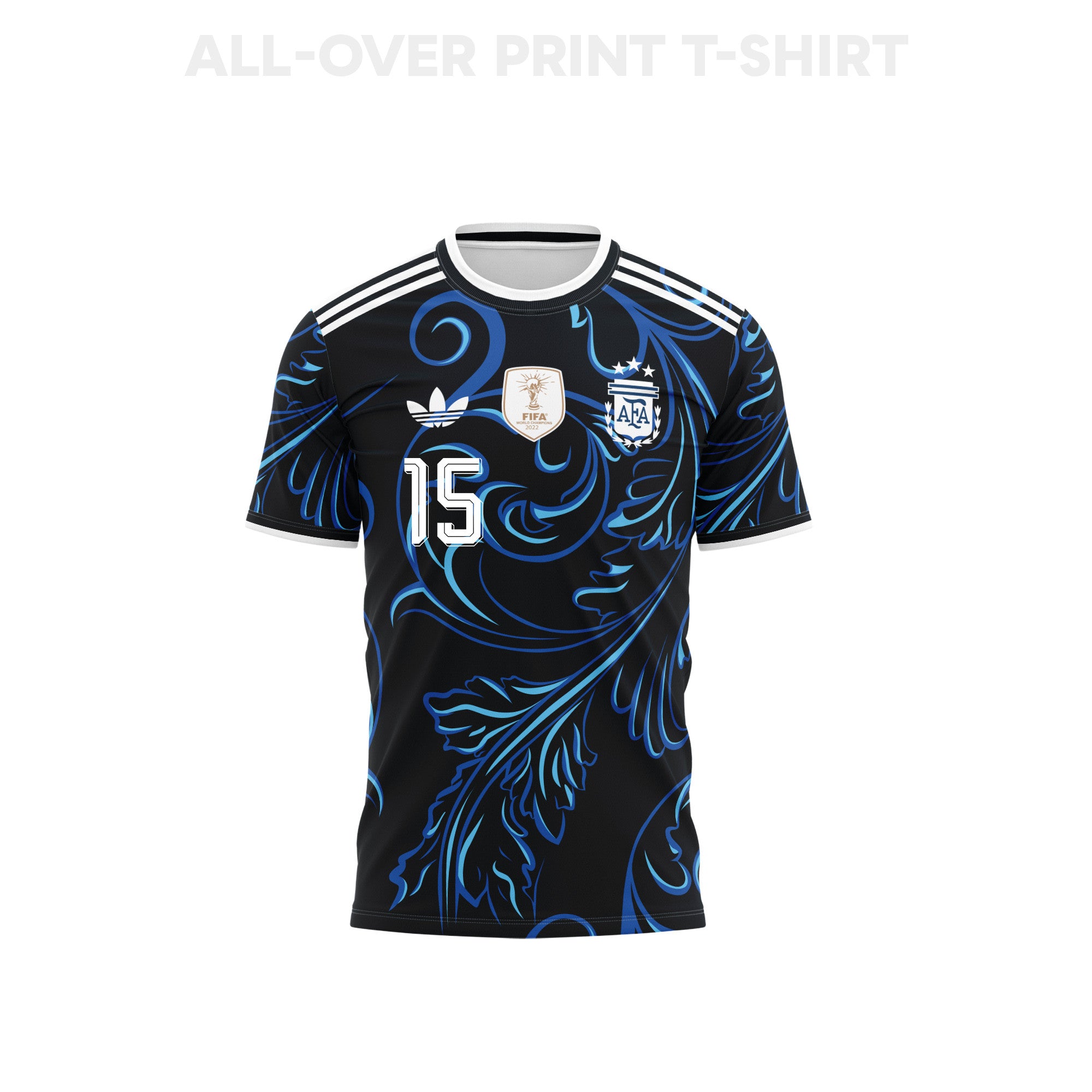 Nicolás González 15 Youth Argentina 2026 Away 3D T-shirt Fully Printed – Black