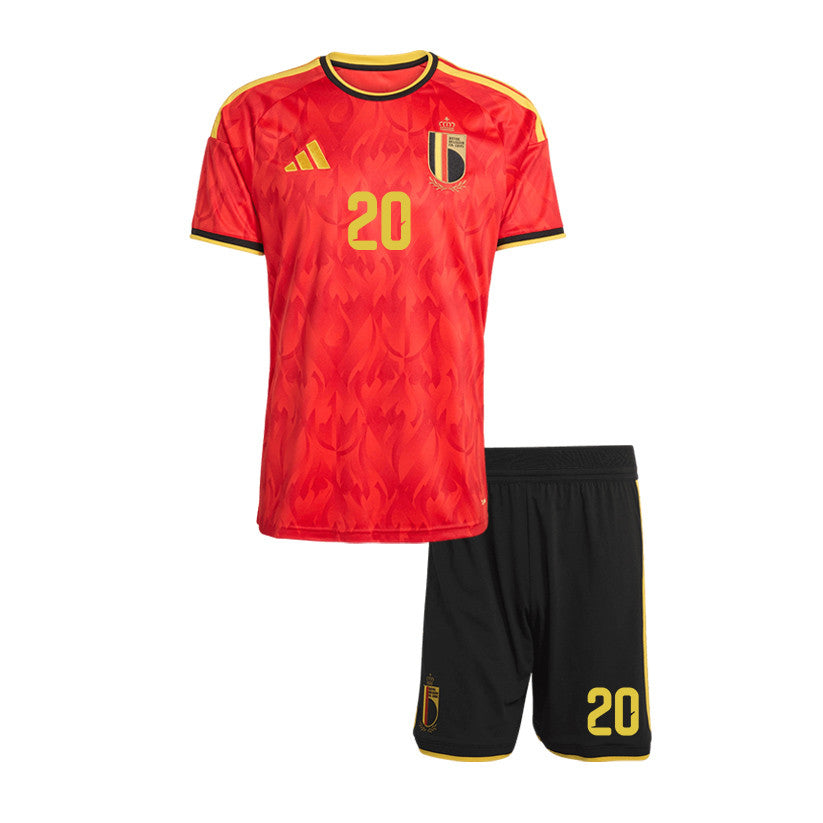 Hans Vanaken 20 Belgium 2026 YOUTH Home Jersey & Shorts Set - Red/Black