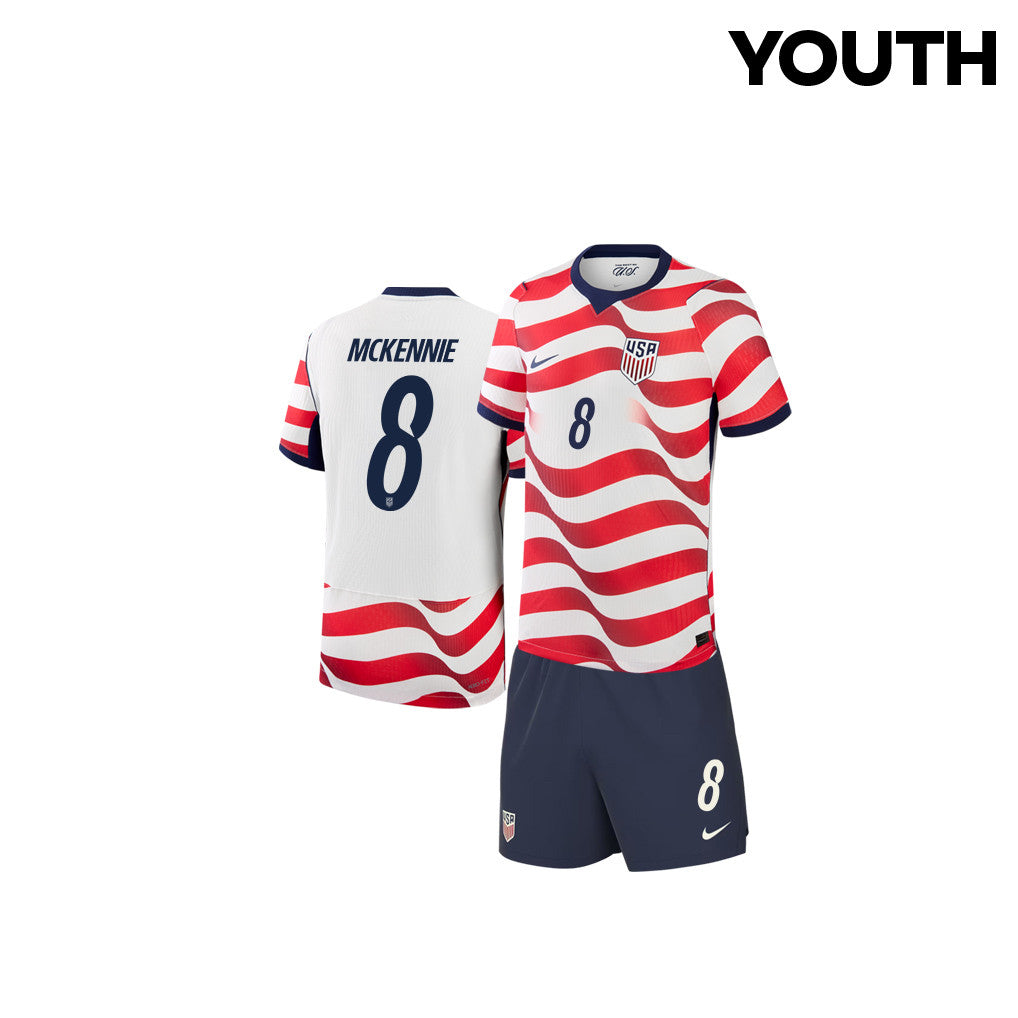 Weston McKennie 8 USMNT 2026 YOUTH Home Jersey & Shorts Set