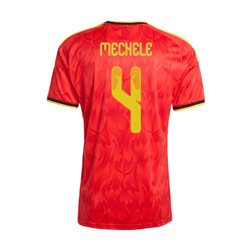 Brandon Mechele 4 Belgium 2026 Home Men Jersey & Shorts Set – Red/Black