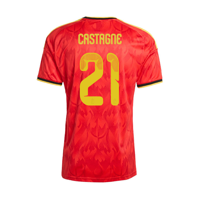 Timothy Castagne 21 Belgium 2026 Home Men Jersey & Shorts Set – Red/Black