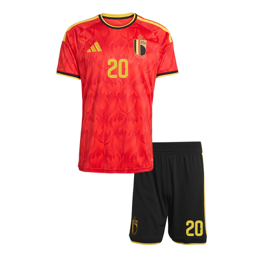 Hans Vanaken 20 Belgium 2026 Home Men Jersey & Shorts Set – Red/Black