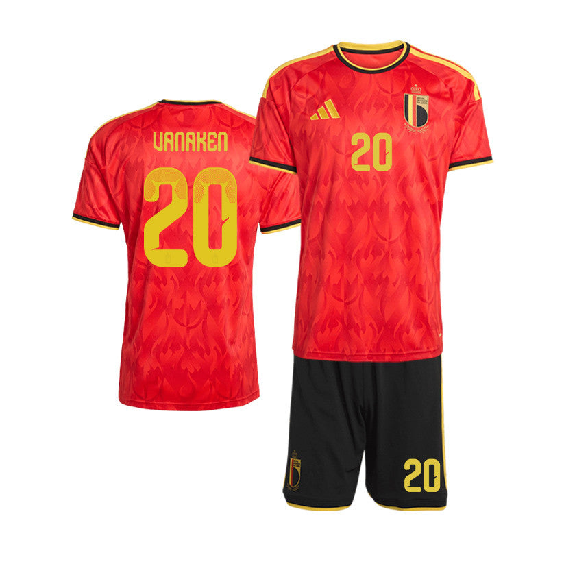 Hans Vanaken 20 Belgium 2026 Home Men Jersey & Shorts Set – Red/Black