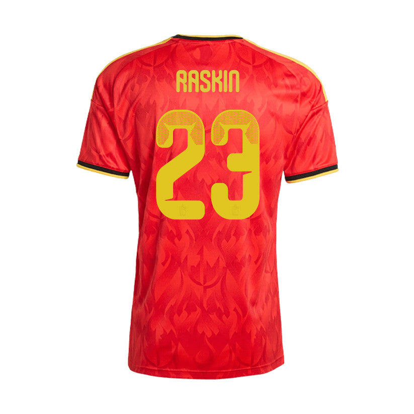 Nicolas Raskin 23 Belgium 2026 Home Men Jersey & Shorts Set – Red/Black