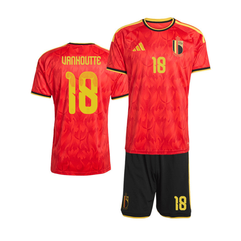 Charles Vanhoutte 18 Belgium 2026 Home Men Jersey & Shorts Set – Red/Black