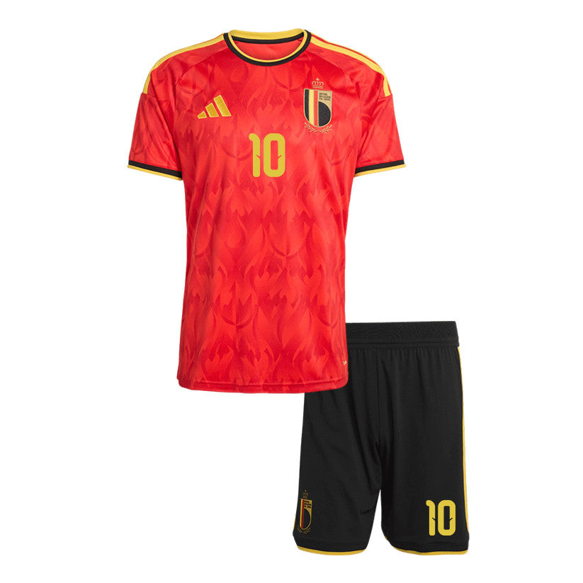 Leandro Trossard 10 Belgium 2026 Home Men Jersey & Shorts Set – Red/Black