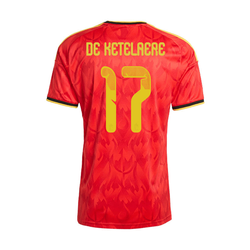 Charles De Ketelaere 17 Belgium 2026 Home Men Jersey & Shorts Set – Red/Black