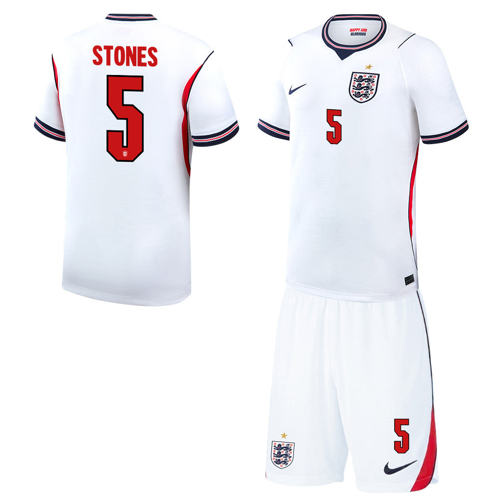 John Stones 5 England 2026 Home Men Jersey & Shorts Set – White