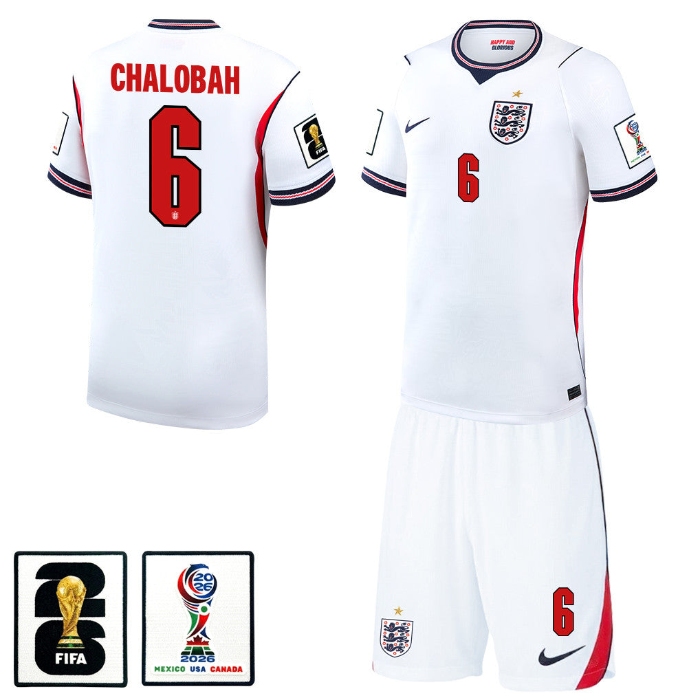 Trevoh Chalobah 6 England 2026 Home Men Jersey & Shorts Set – White