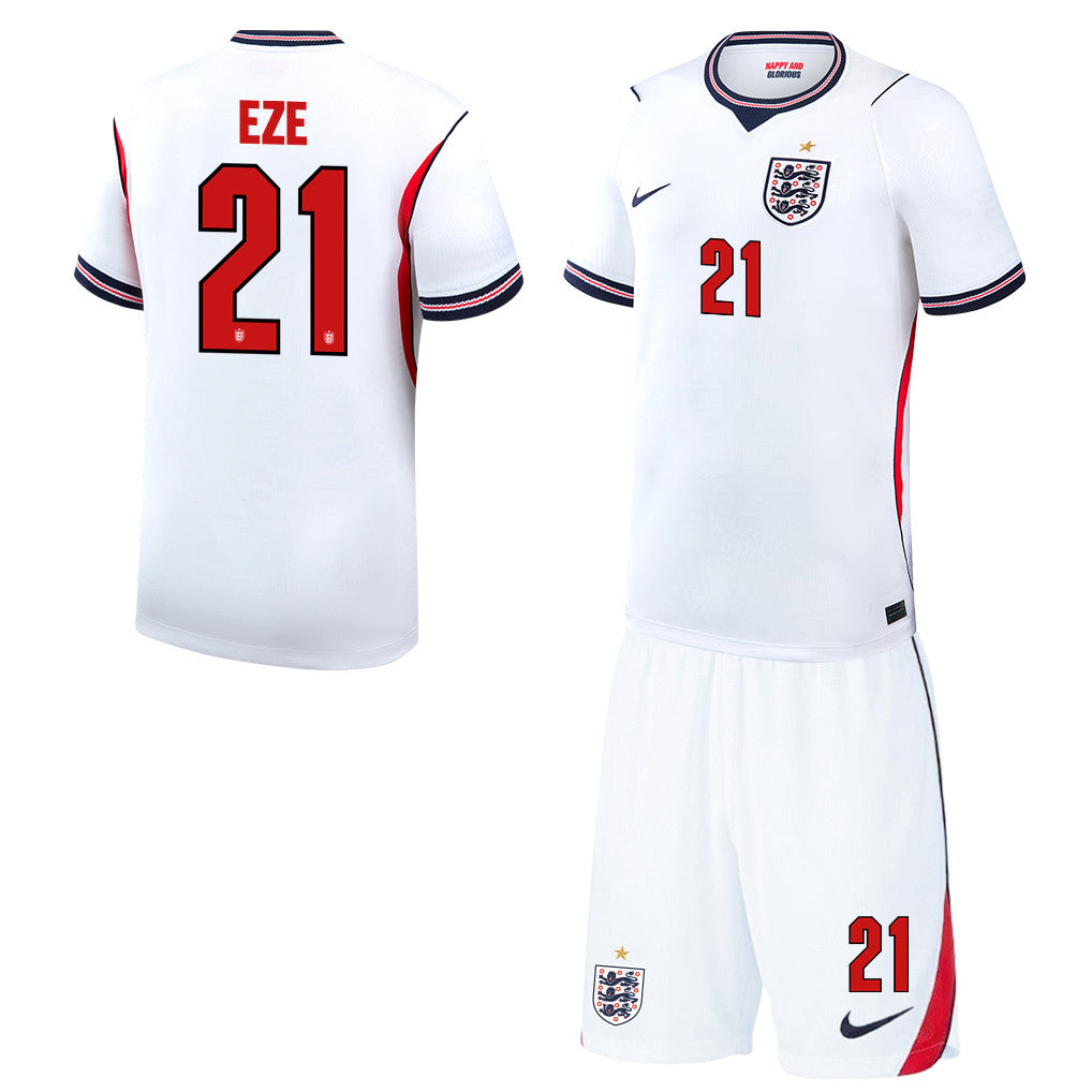 Eberechi Eze 21 England 2026 Home Men Jersey & Shorts Set – White