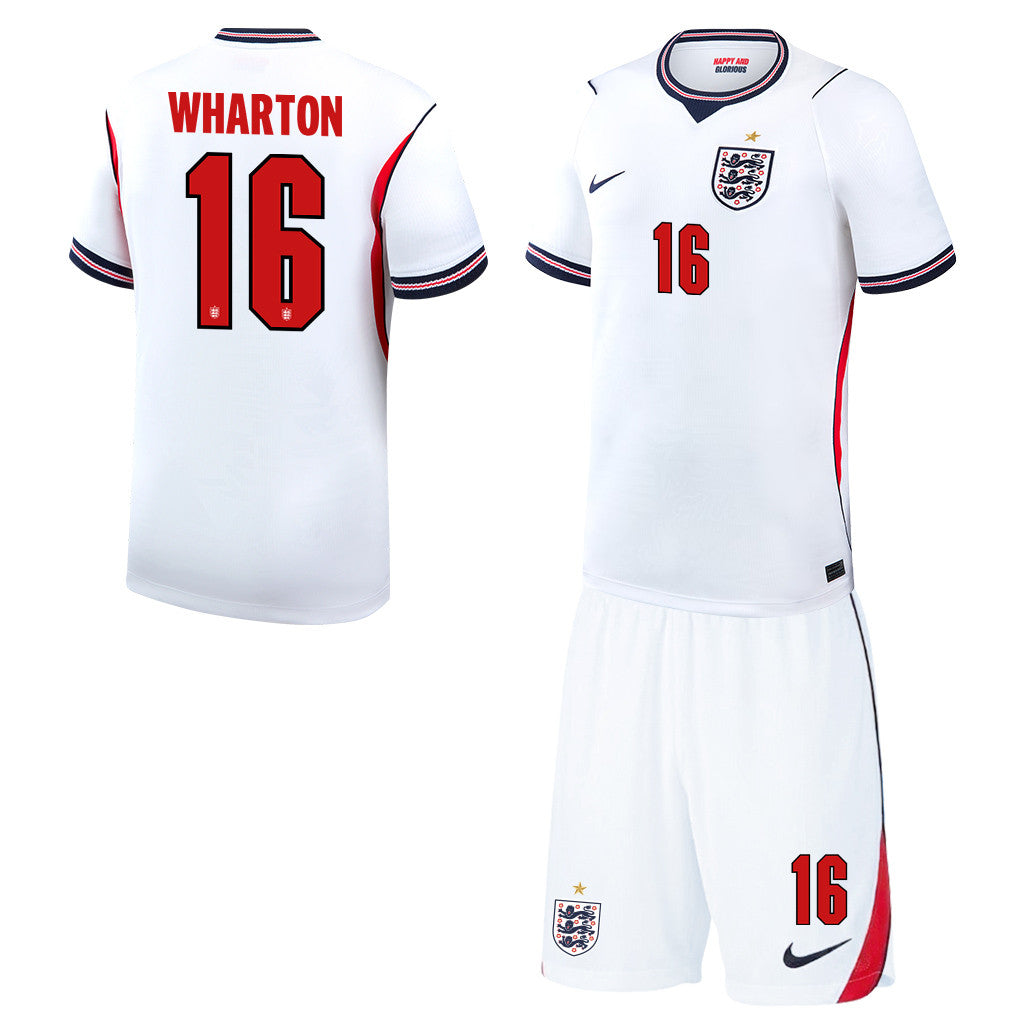 Adam Wharton 16 England 2026 Home Men Jersey & Shorts Set – White