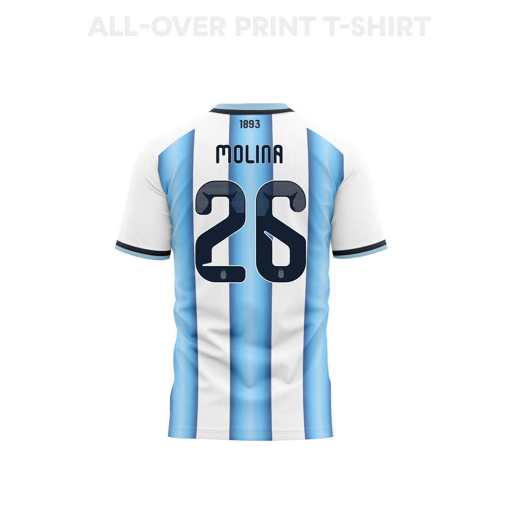 Nahuel Molina 26 Youth Argentina 2026 Home 3D T-shirt Fully Printed – White