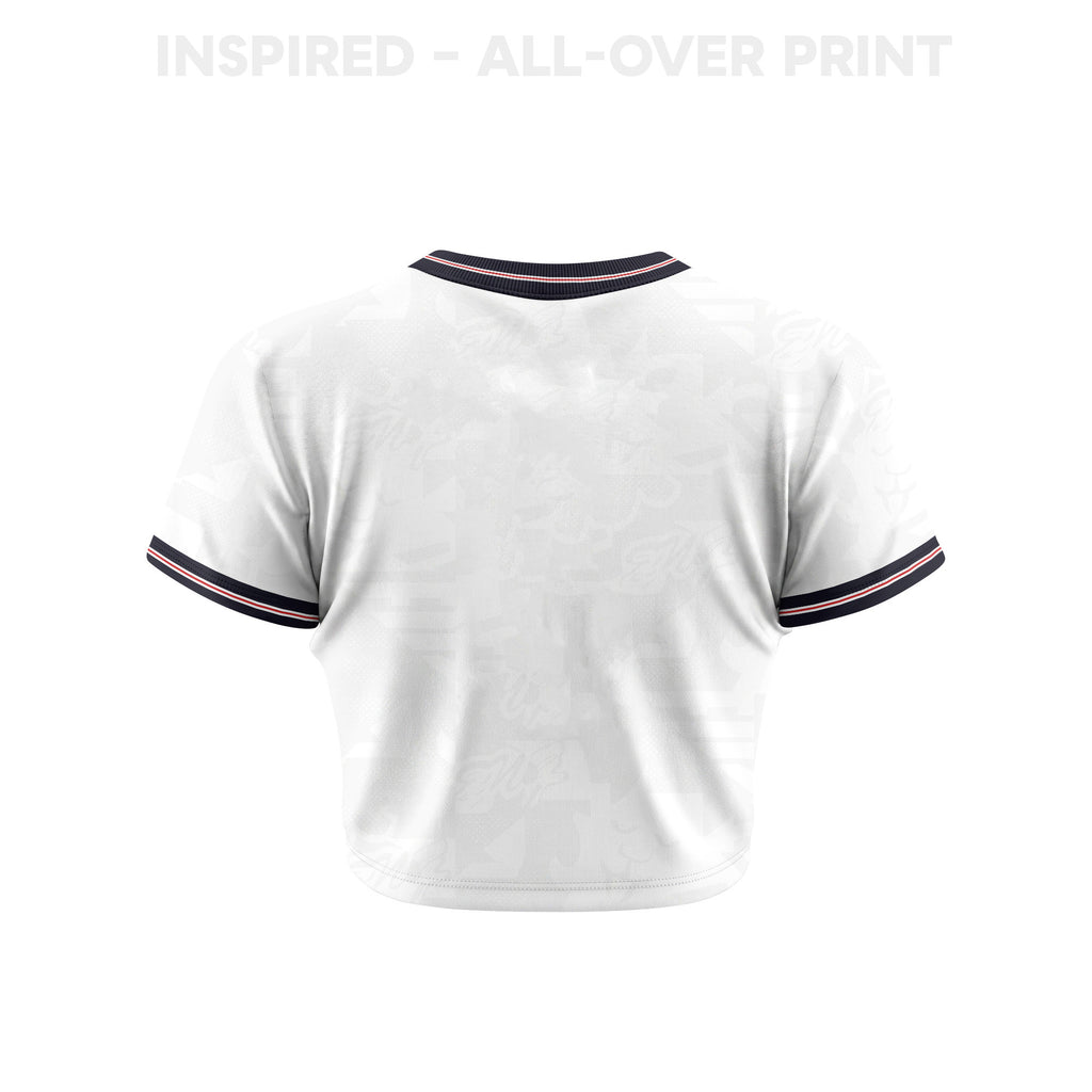 England 2026 Women's Home All-Over Print Cropped Jersey - White
