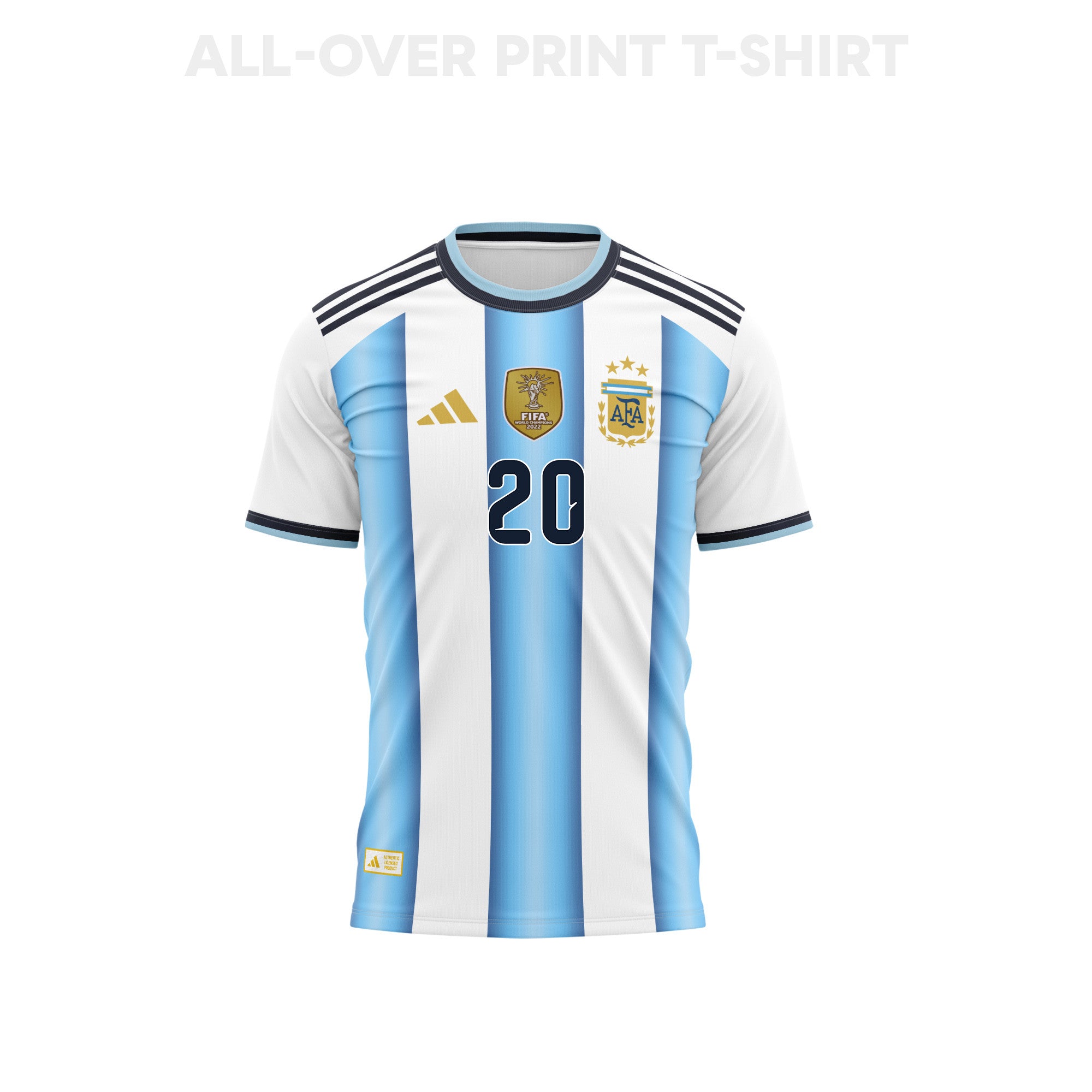 Franco Mastantuono 20 Youth Argentina 2026 Home 3D T-shirt Fully Printed – White