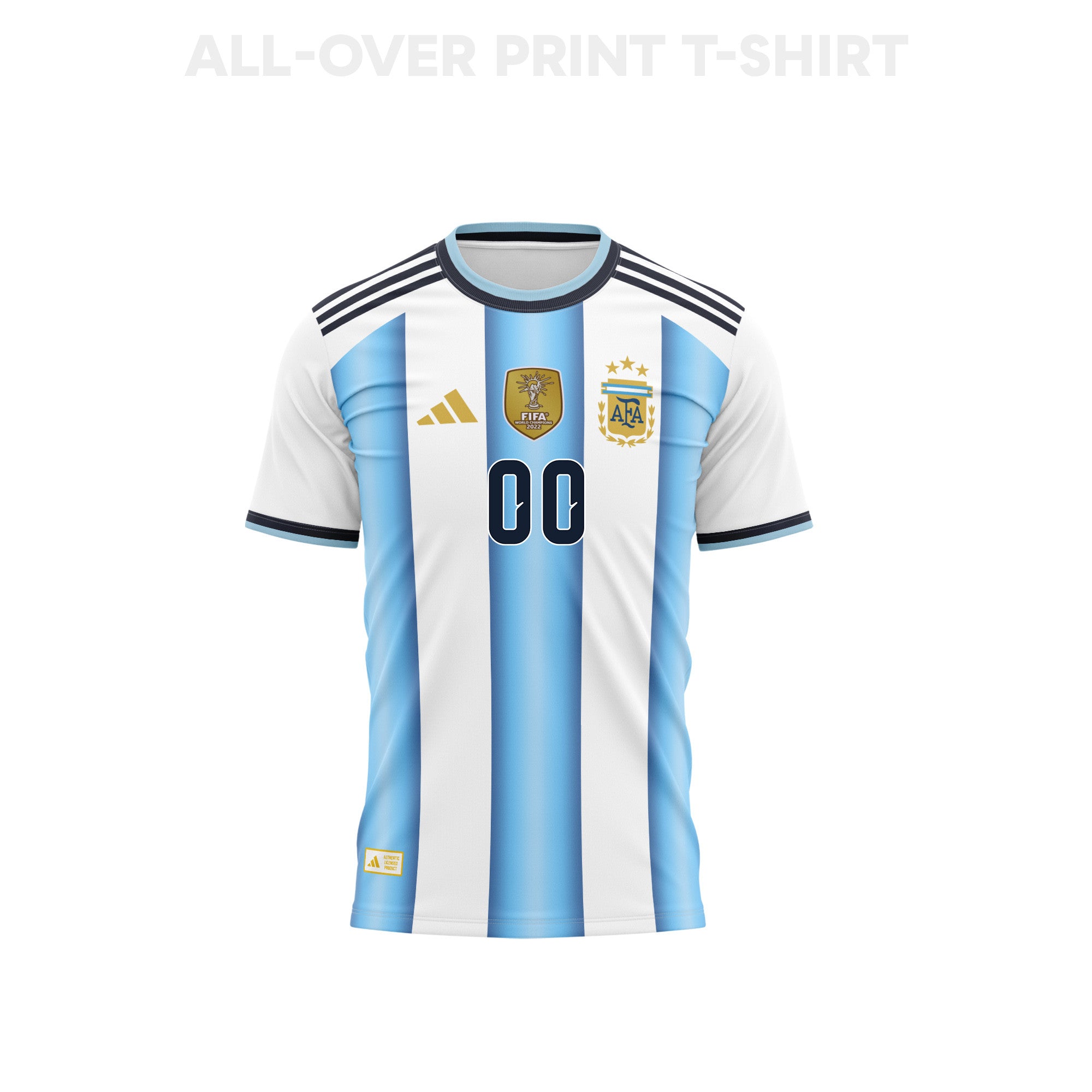 Argentina 2026 Youth Home 3D T-shirt Fully Printed – Personalized –White