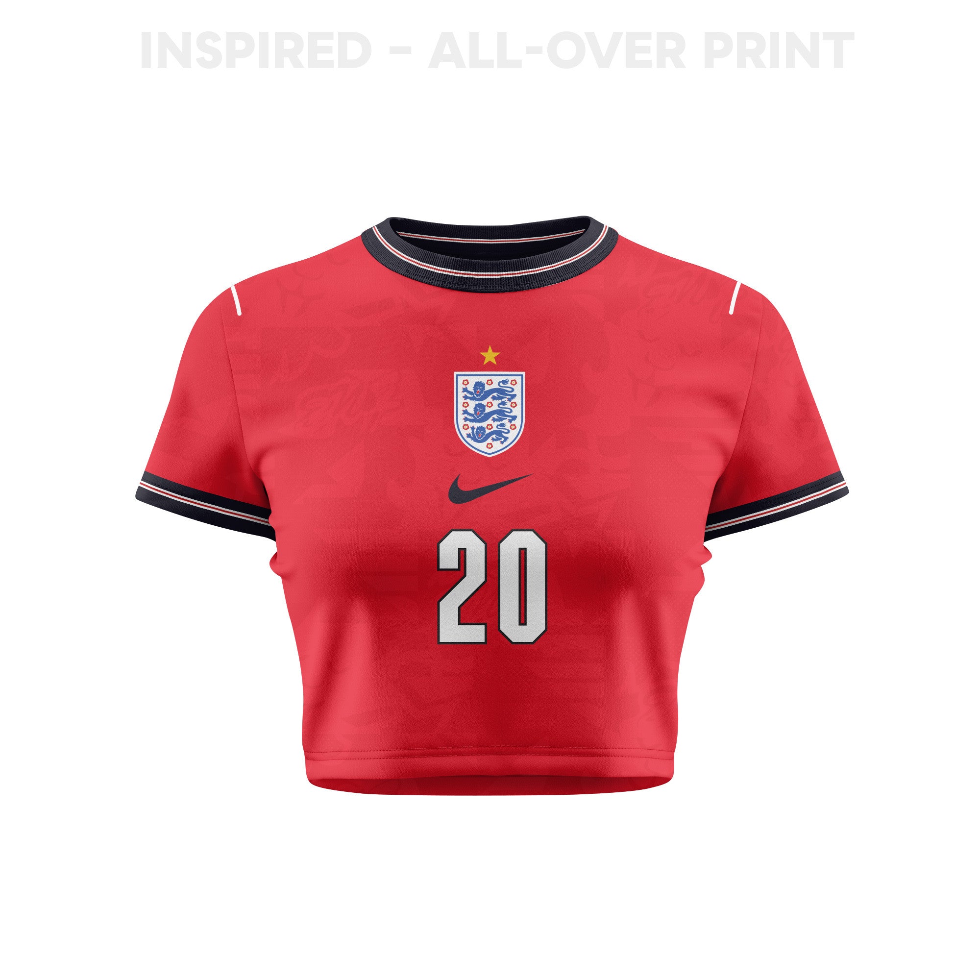 Alex Scott 20 England 2026 Women's Home All-Over Print Cropped Jersey - Red