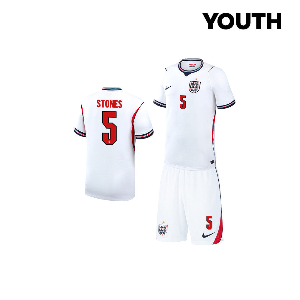 John Stones 5 England 2026 YOUTH Home Jersey & Shorts Set - White