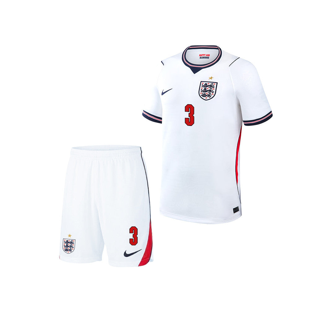 Reece James 3 England 2026 YOUTH Home Jersey & Shorts Set - White