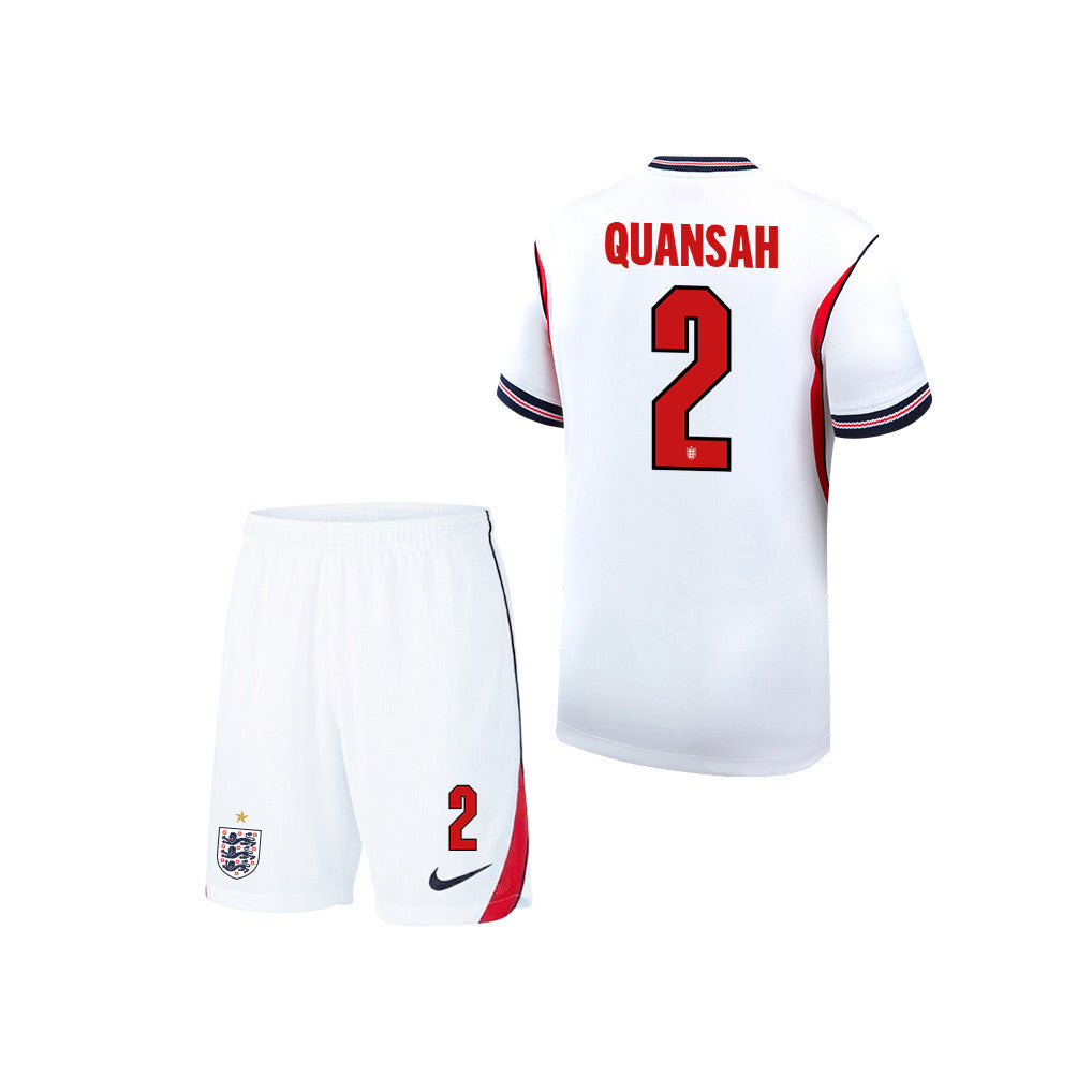 Jarell Quansah 2 England 2026 YOUTH Home Jersey & Shorts Set - White