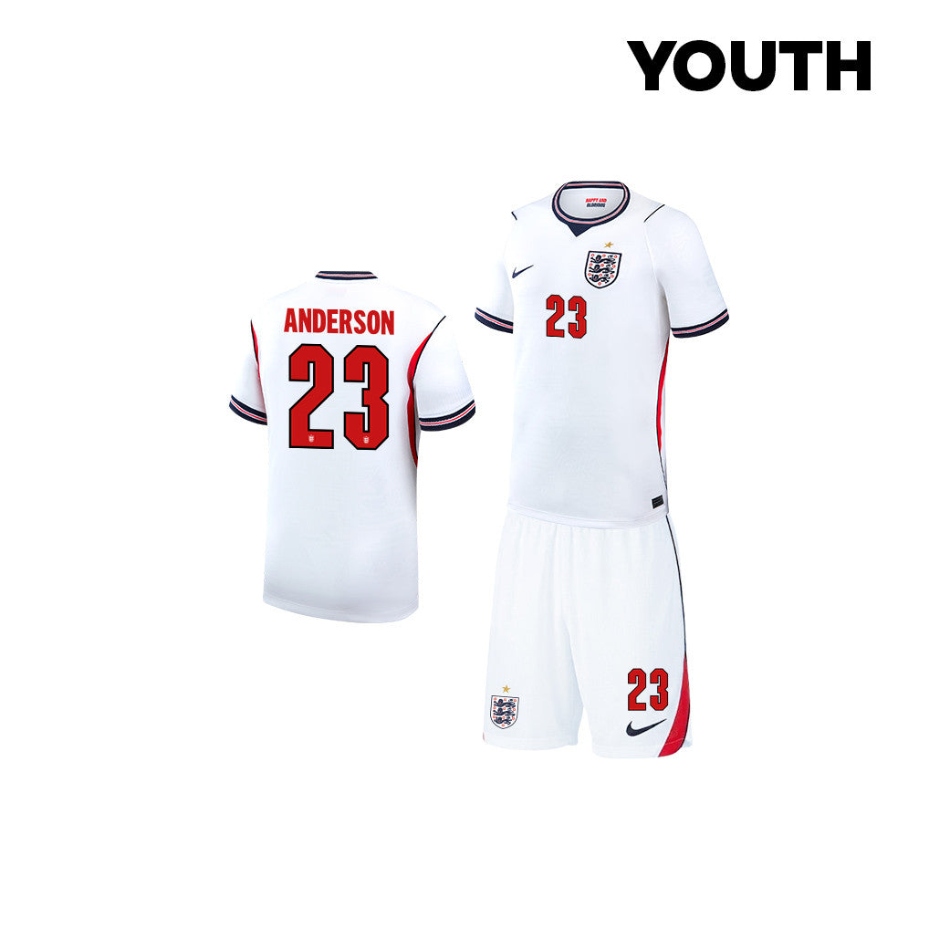 Elliot Anderson 23 England 2026 YOUTH Home Jersey & Shorts Set - White