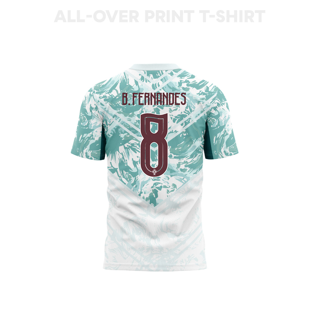 Bruno Fernandes 8 Portugal 2026 Away 3D T-Shirt Fully Printed – Unisex, White