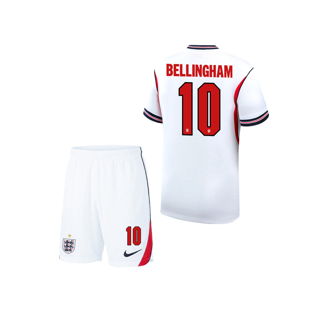 Jude Bellingham 10 England 2026 YOUTH Home Jersey & Shorts Set - White