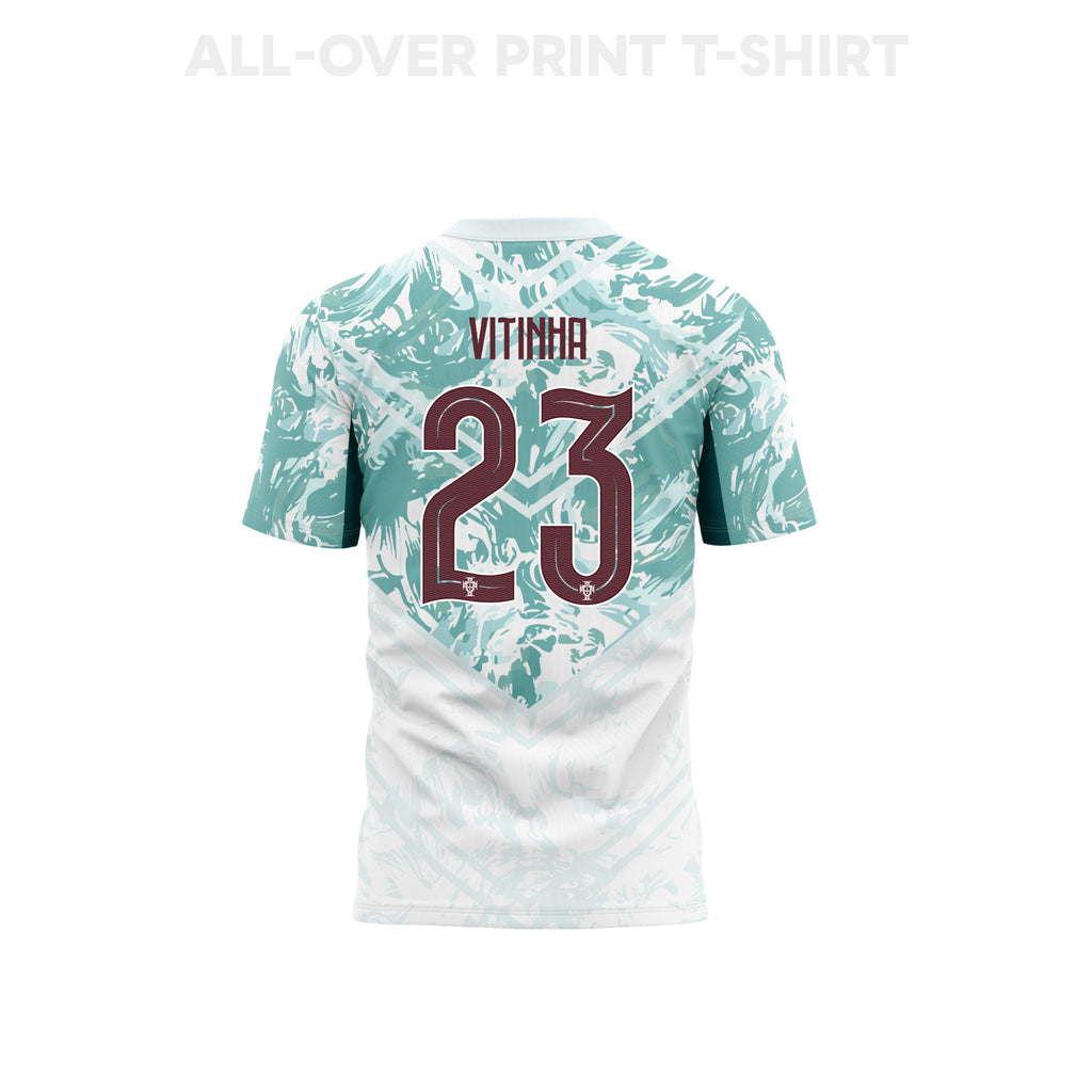 Vitinha 23 Portugal 2026 Away 3D T-Shirt Fully Printed – Unisex, White