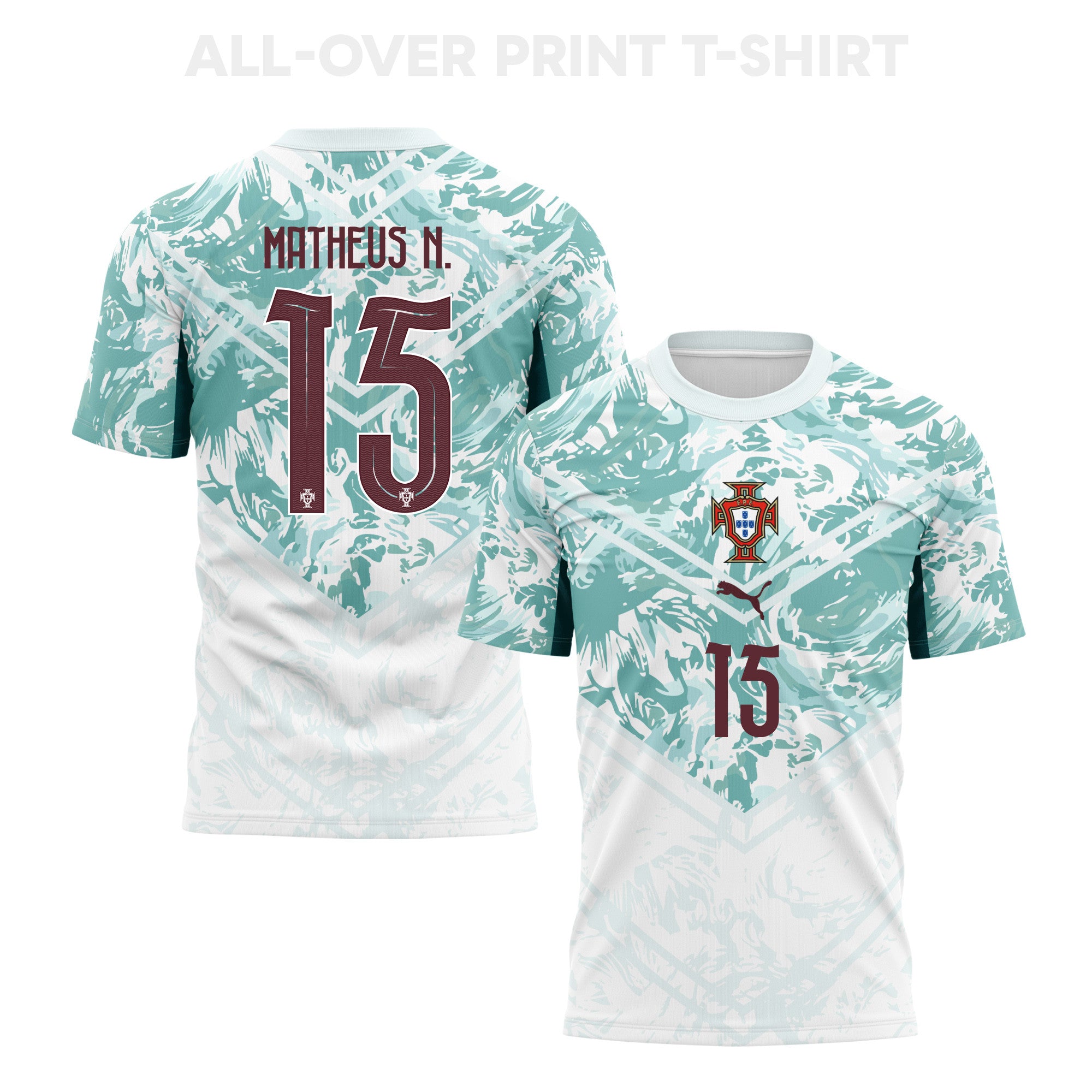 Matheus Nunes 15 Portugal 2026 Away 3D T-Shirt Fully Printed – Unisex, White
