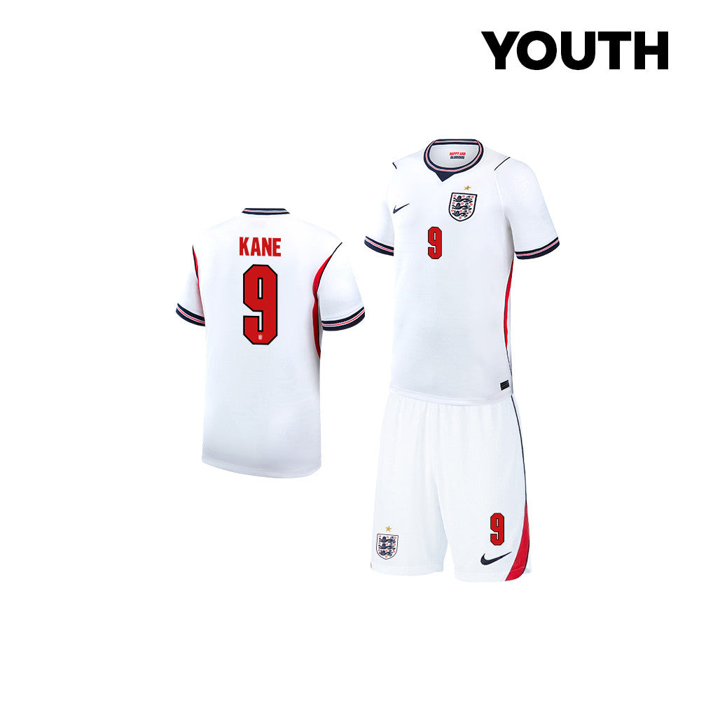 Harry Kane 9 England 2026 YOUTH Home Jersey & Shorts Set - White