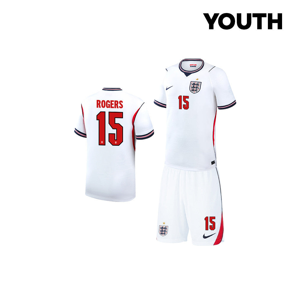 Morgan Rogers 15 England 2026 YOUTH Home Jersey & Shorts Set - White