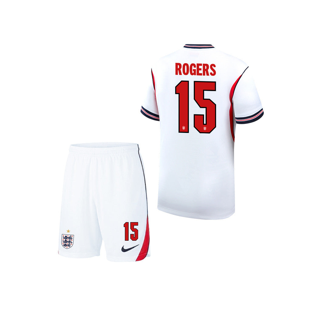 Morgan Rogers 15 England 2026 YOUTH Home Jersey & Shorts Set - White