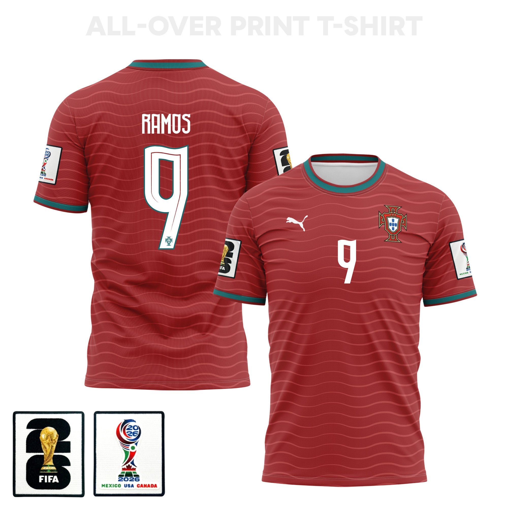 Gonçalo Ramos 9 Portugal 2026 Home 3D T-Shirt Fully Printed – Unisex, Red