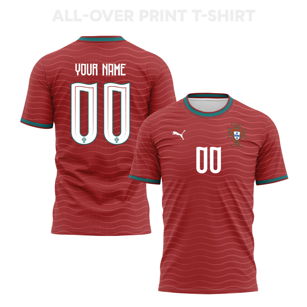 Portugal 2026 Home 3D T-Shirt Fully Printed – Personalized – Unisex, Red