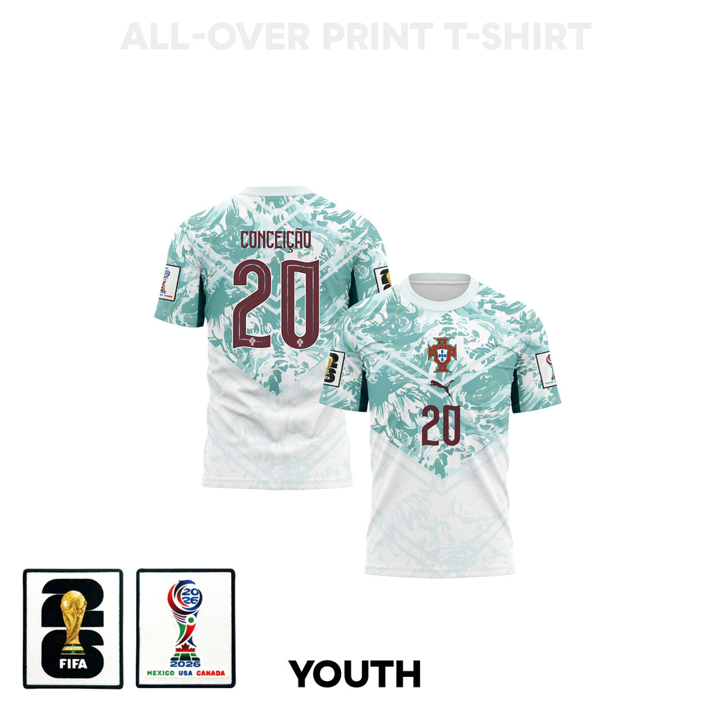 Francisco Conceição 20 Youth Portugal 2026 Away 3D T-shirt Fully Printed – White