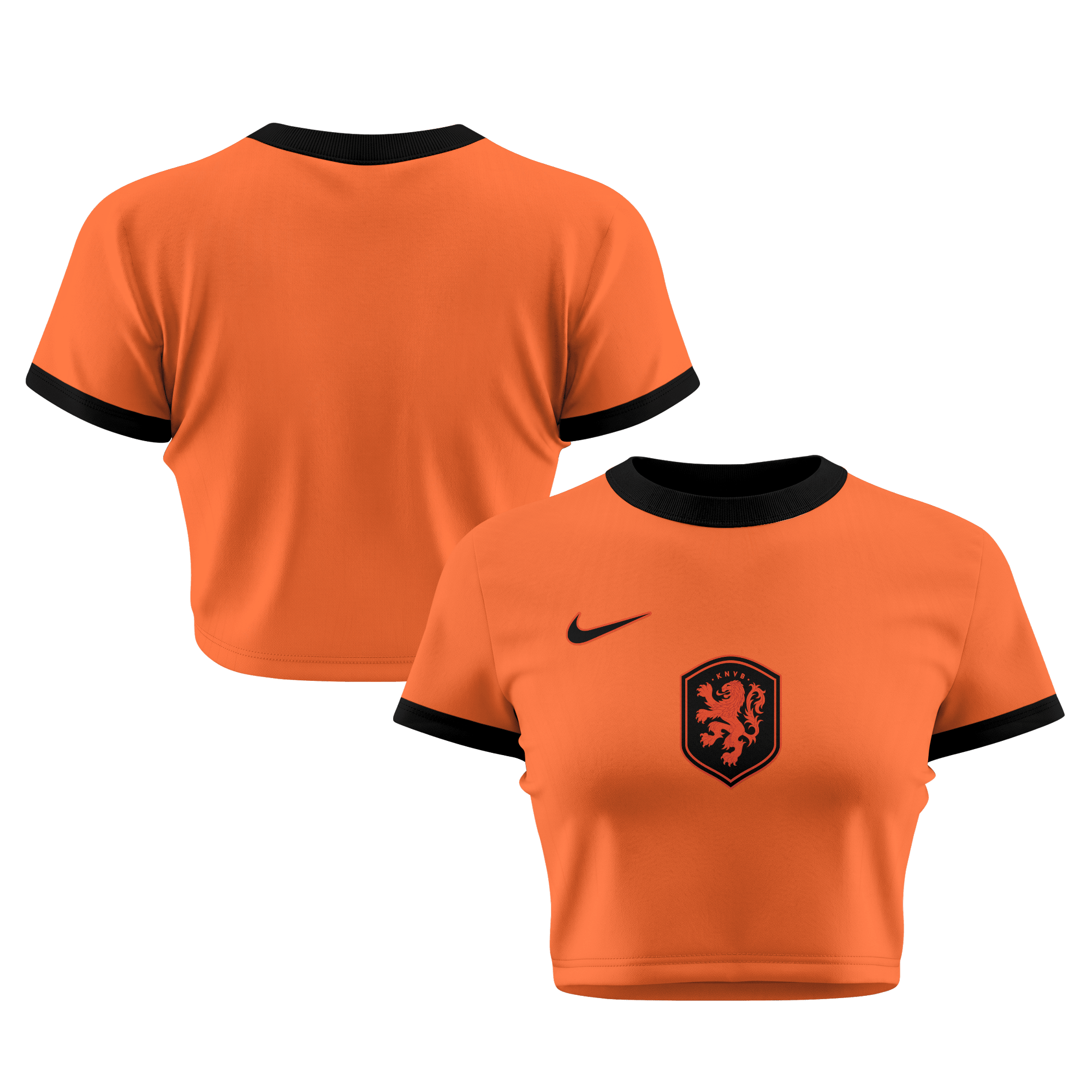 Netherlands 2026 Women's Home All-Over Print Cropped Jersey - Orange