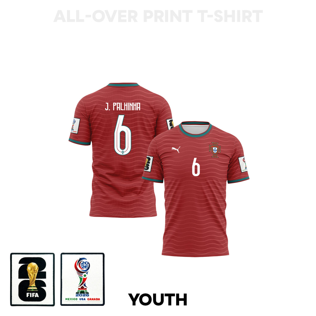 João Palhinha 6 Youth Portugal 2026 Home 3D T-shirt Fully Printed – Red