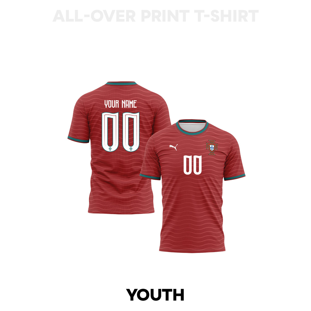 Portugal 2026 Youth Home 3D T-shirt Fully Printed – Personalized – Red