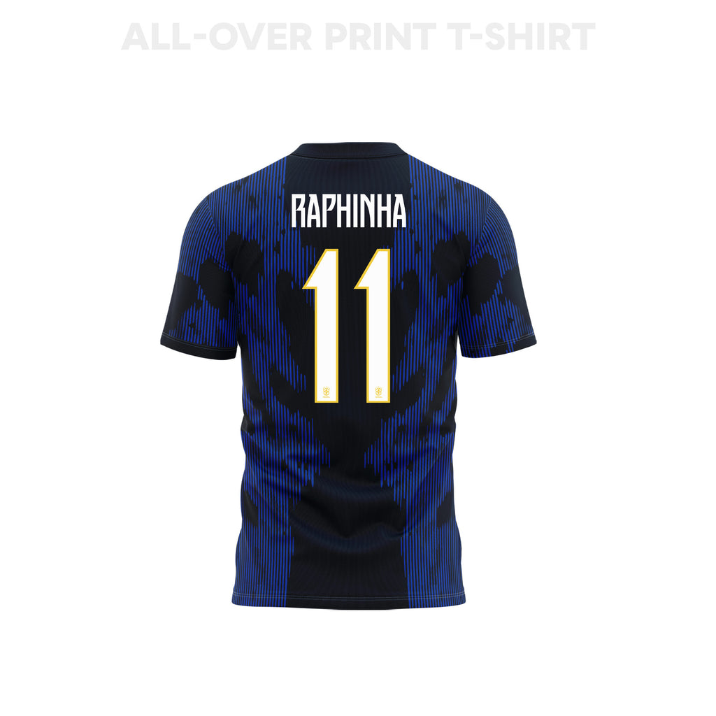 Raphinha 11 Brazil 2026 Away 3D T-Shirt Fully Printed – Unisex, Blue